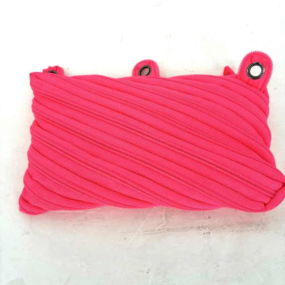 ZIPIT Monster Pencil Case Hot Pink Zipper Pouch School Makeup Bag 9